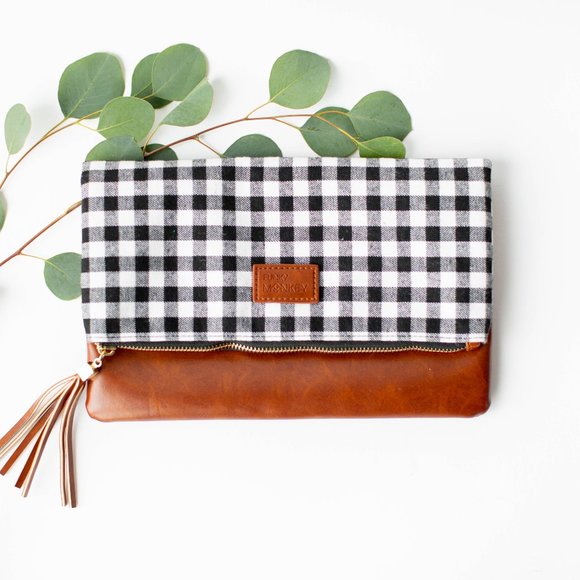 Fold Over Clutch - Black & White Buffalo - Picture 4 of 4